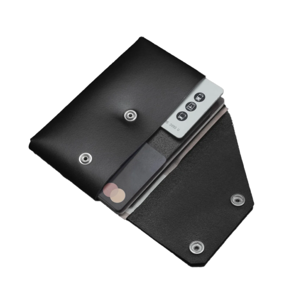 Lemur Design Travel Wallet Black in Black, Opened View