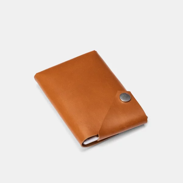 Lemur Design Reiseportemonnaie aus caramel-farbigem Leder, Seitenansicht